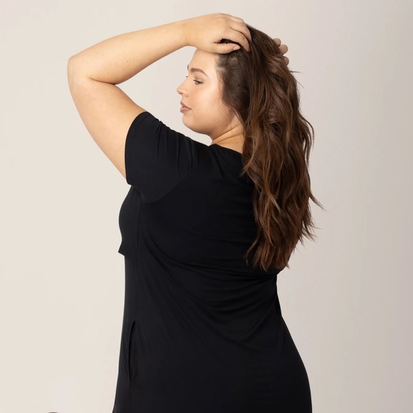 Eleanora Bamboo Maternity & Nursing Dress, Medium(6-8), Black - Picture 6 of 8